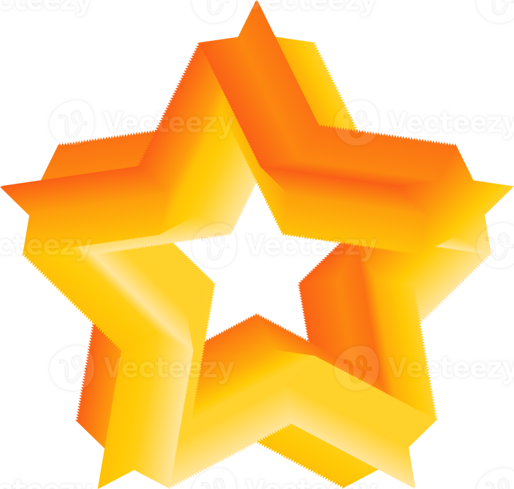 Star 3d Gold element png
