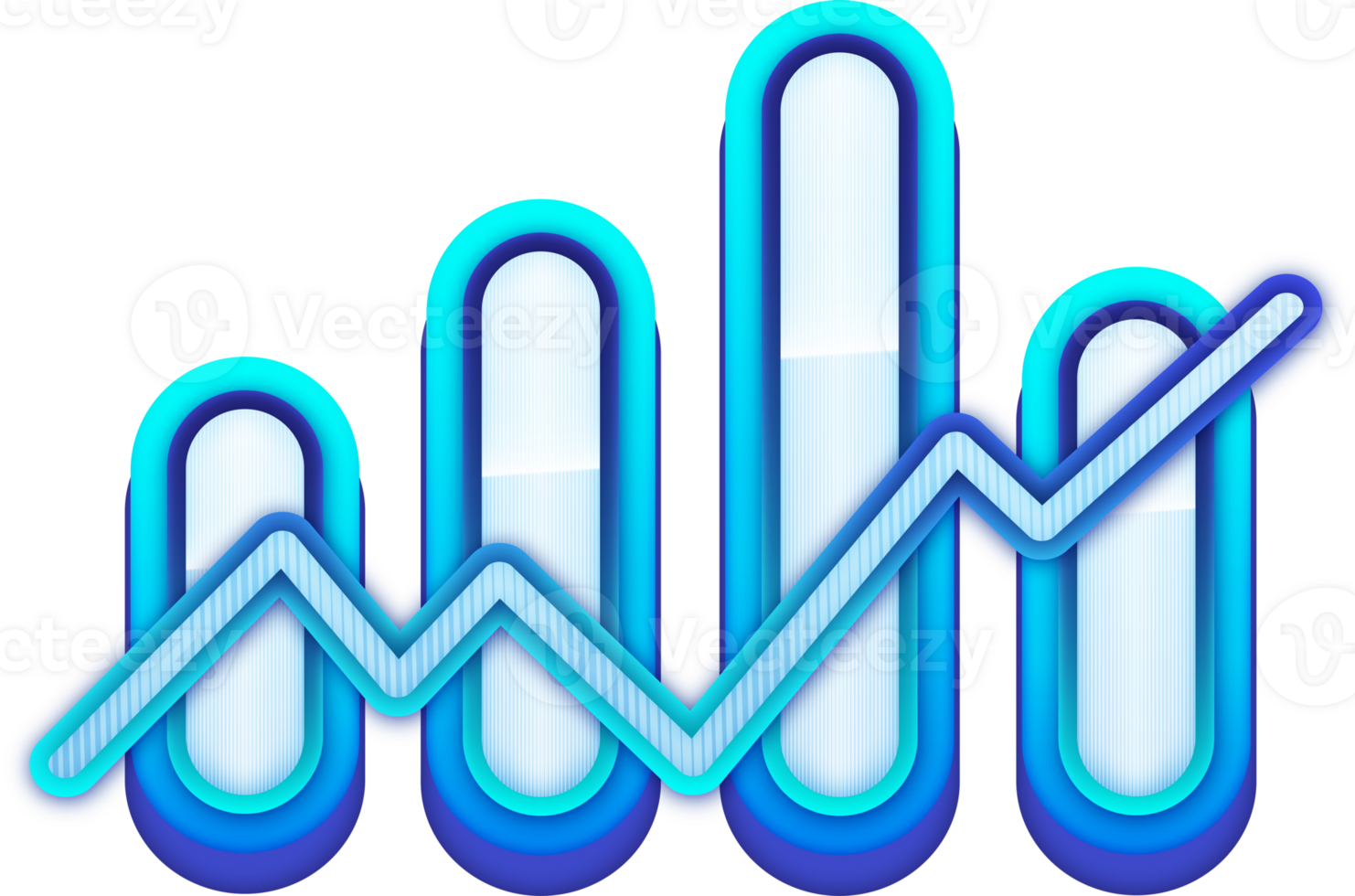 Chart Stock market, 3D element png