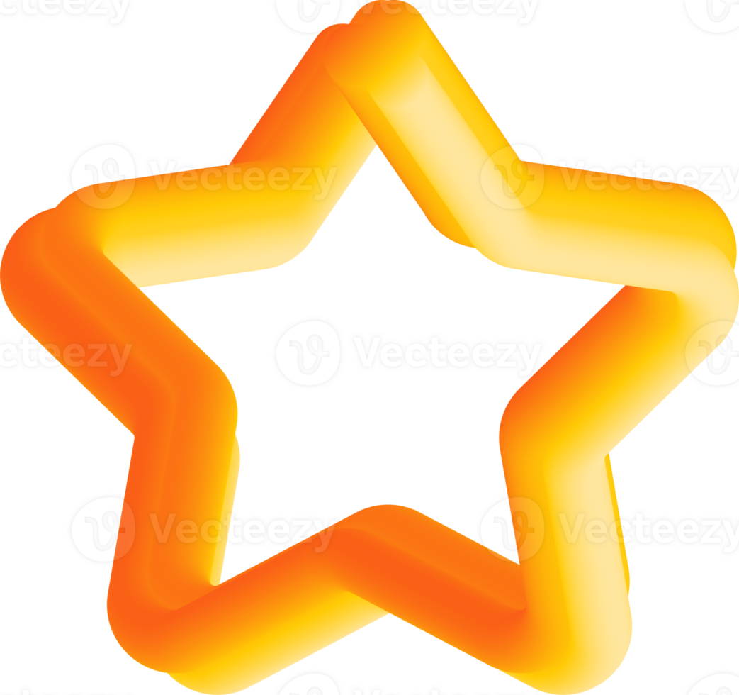 Star 3d Gold element png