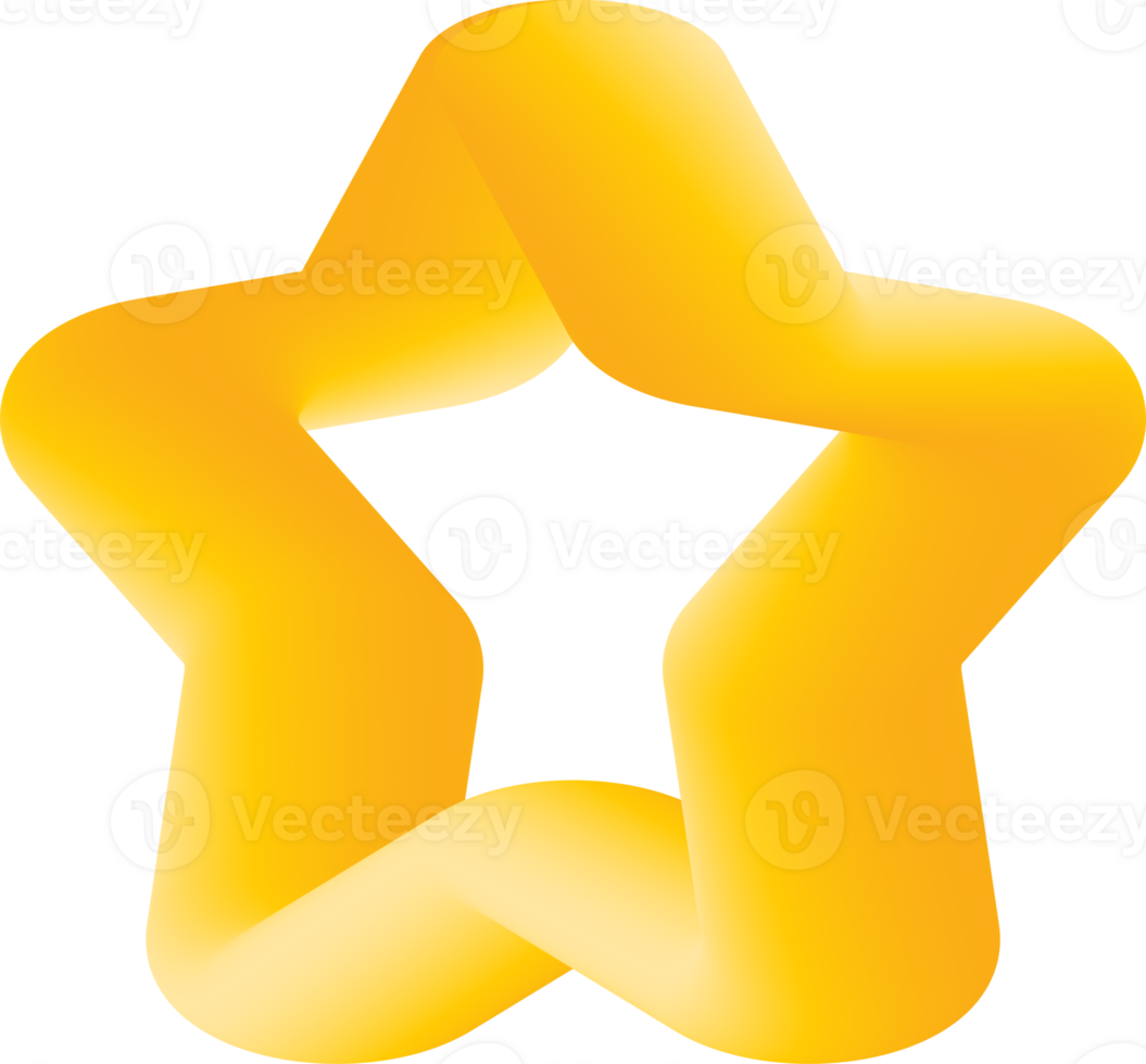 Star 3d Gold element png