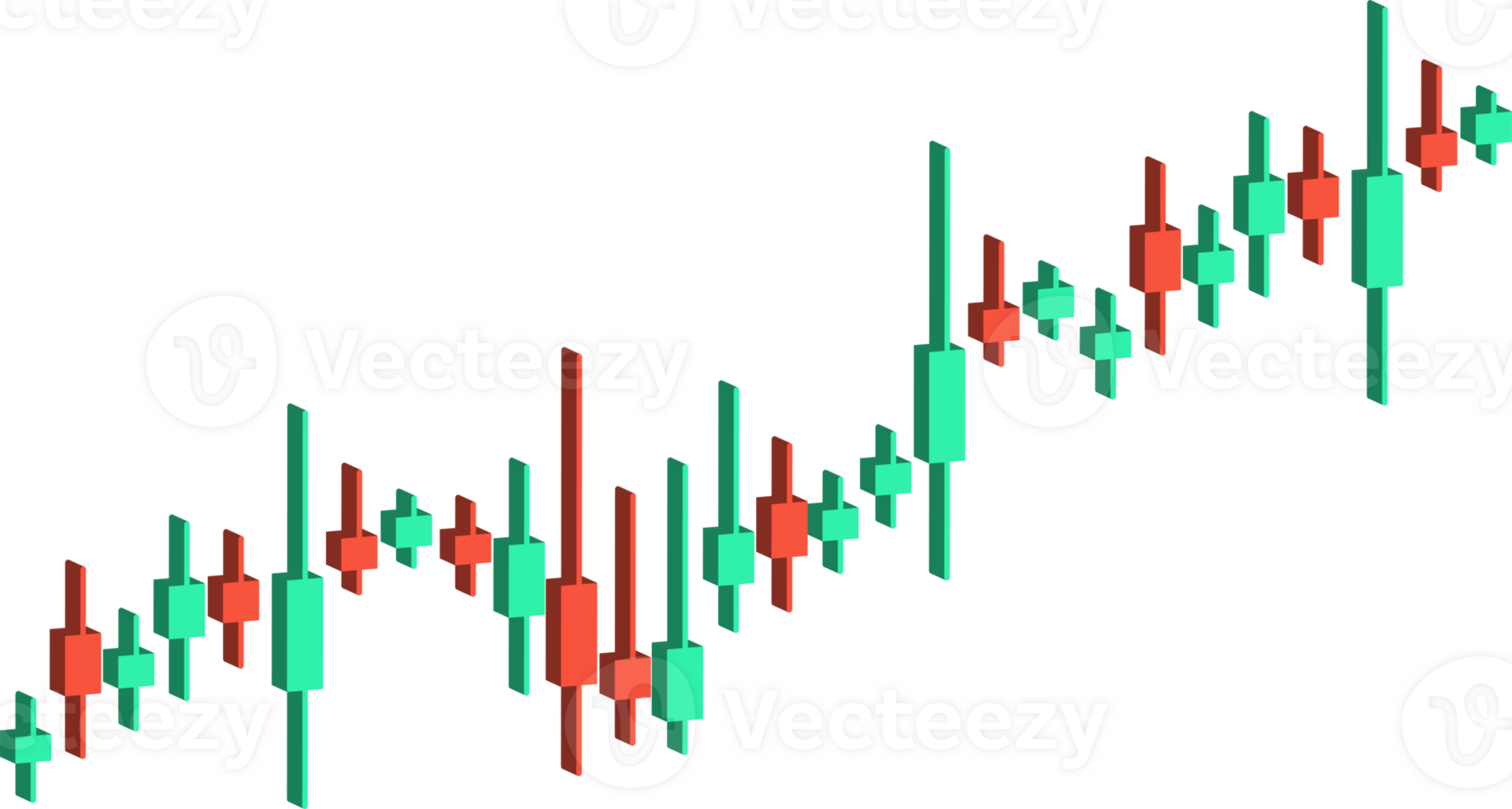 3D stock Market Chart Data png