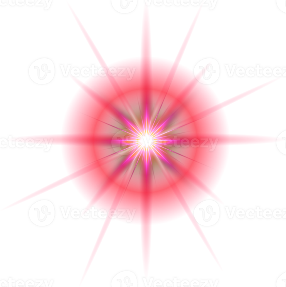 Red Lens flare light special effect, Sparkle star png