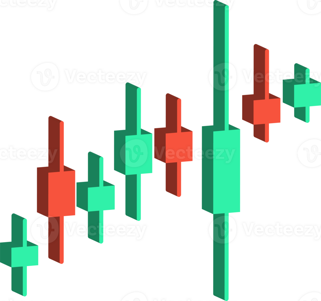 3D stock Market Chart Data png