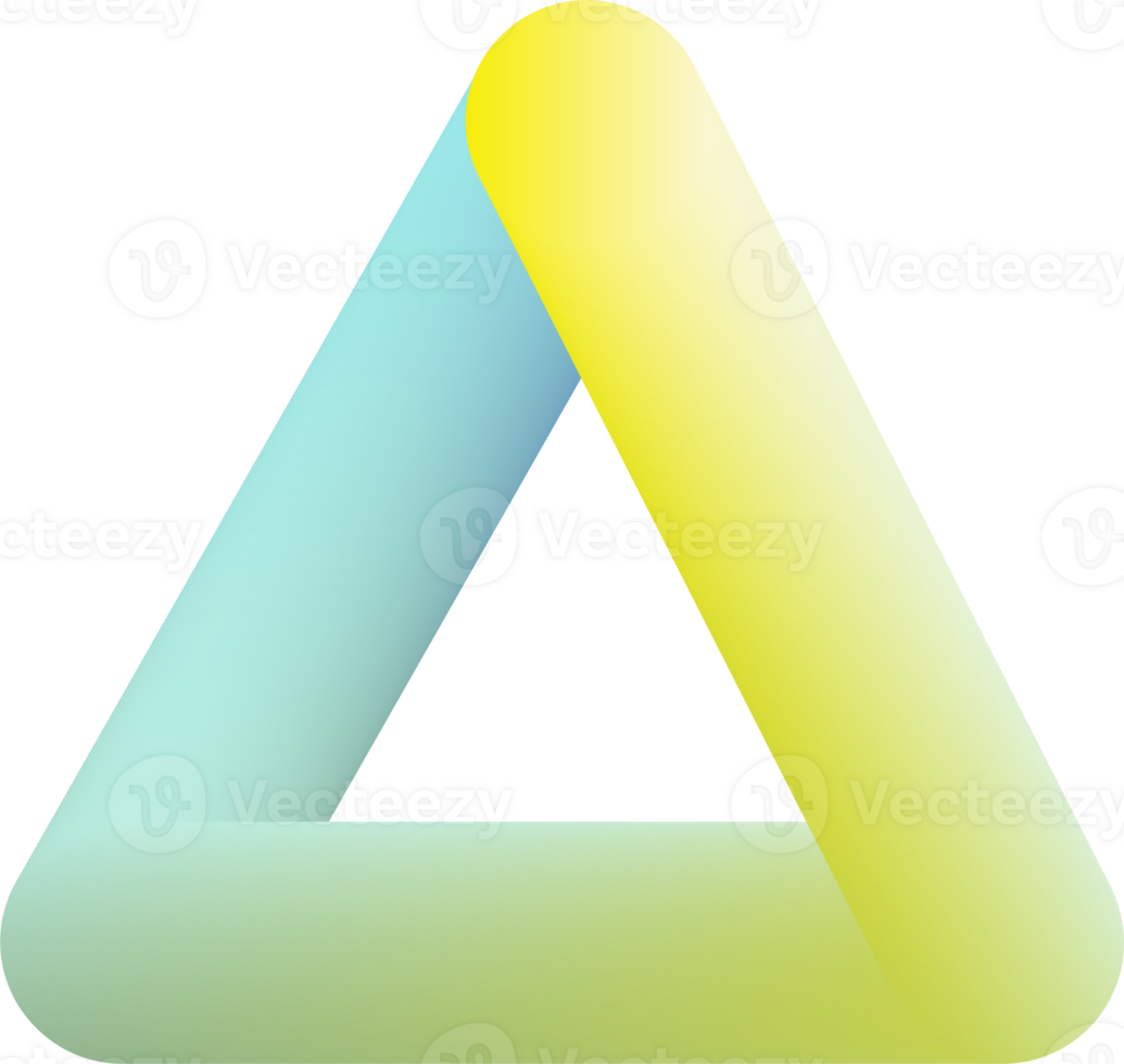 3D Triangle Geometric shape png