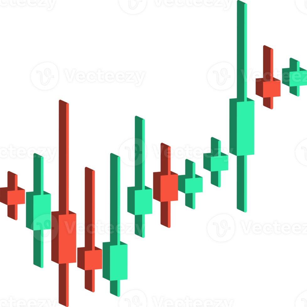 3D stock Market Chart Data png