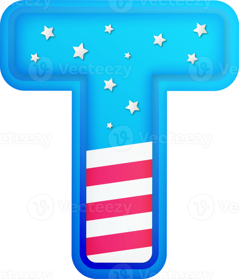 USA Text Effect Alphabet Lettering T png