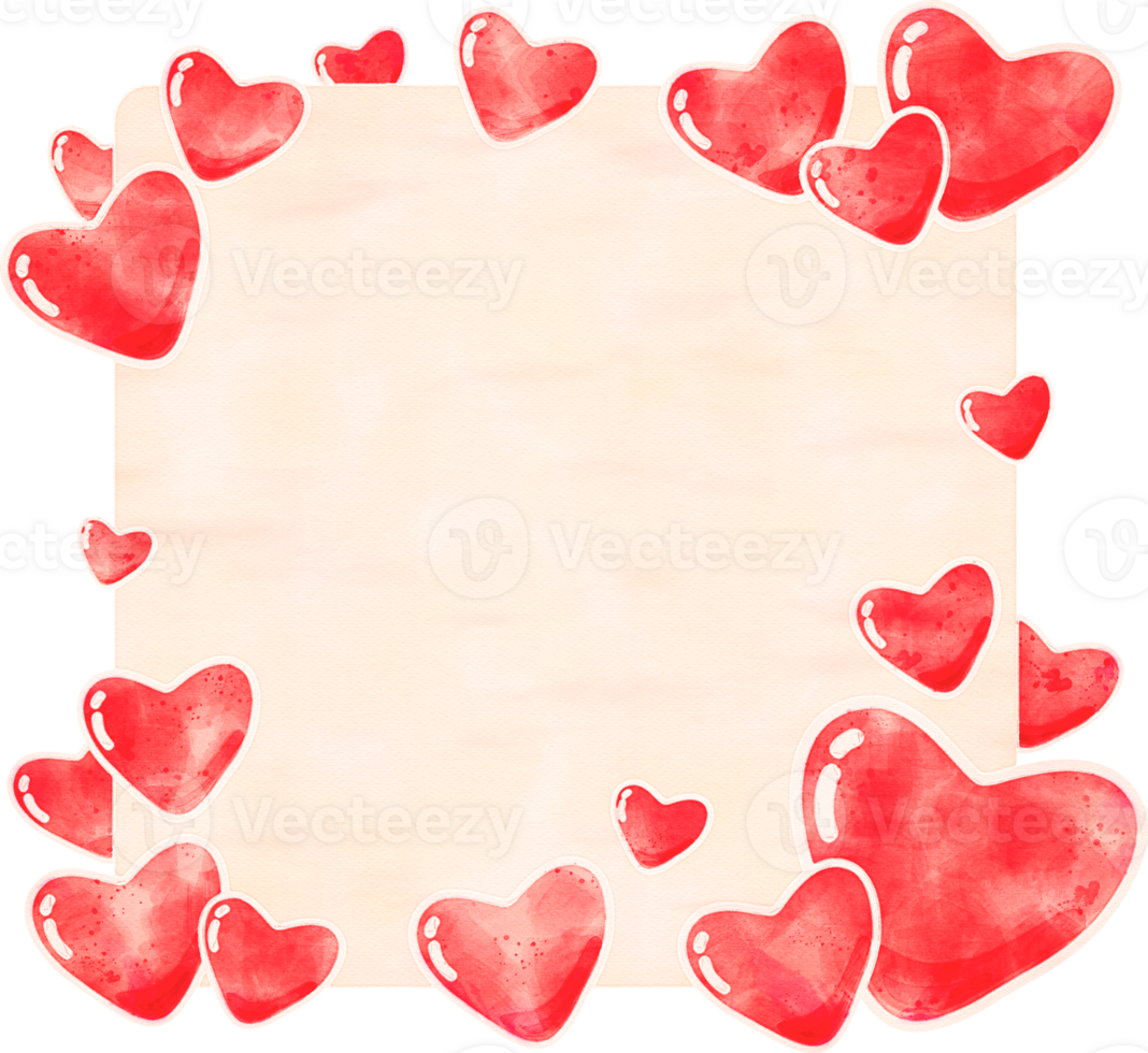 Love Valentine Frame Watercolor Decoration png