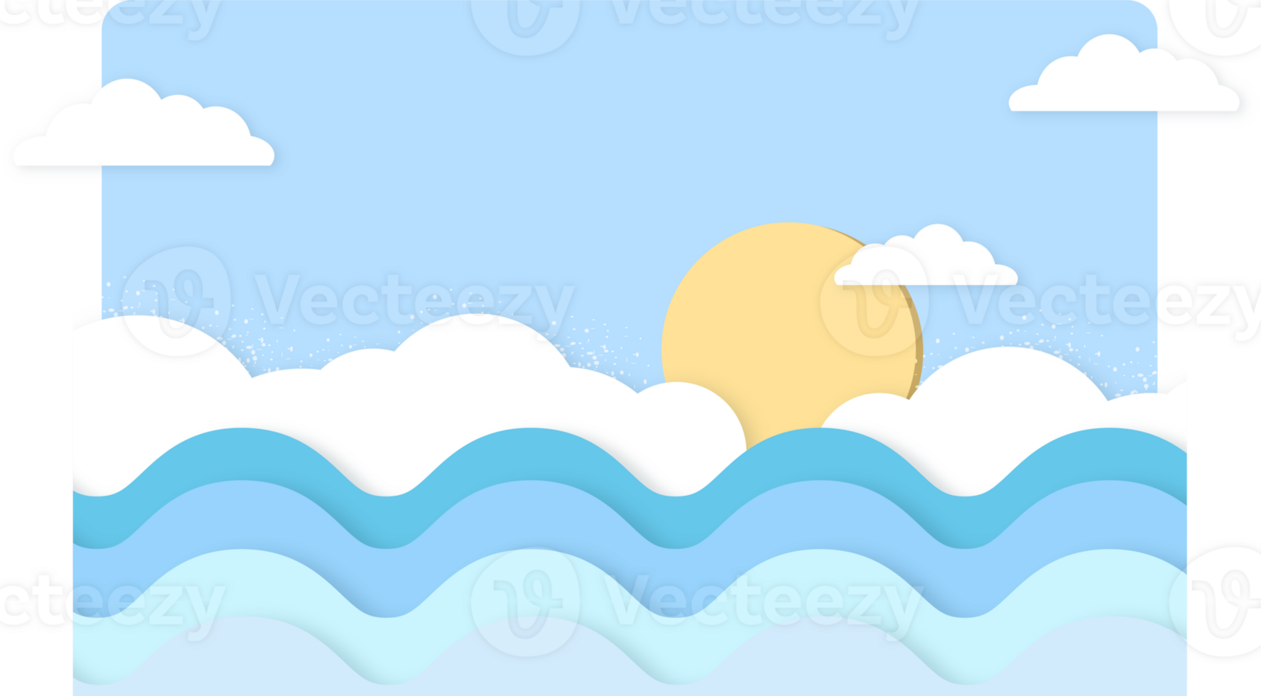 Clouds and Sea illustration png