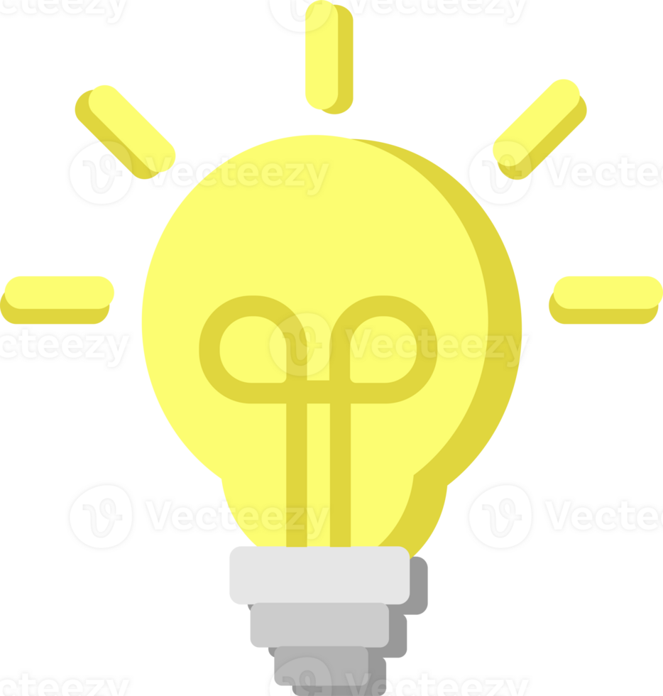 Light bulb flat illustration png
