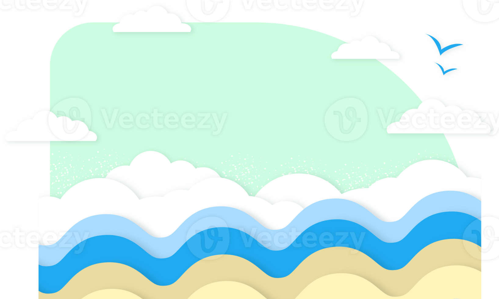 Clouds and Sea illustration png