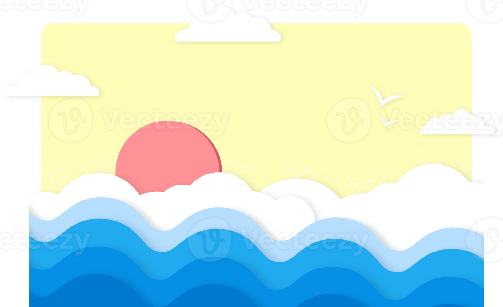Clouds and Sea illustration png