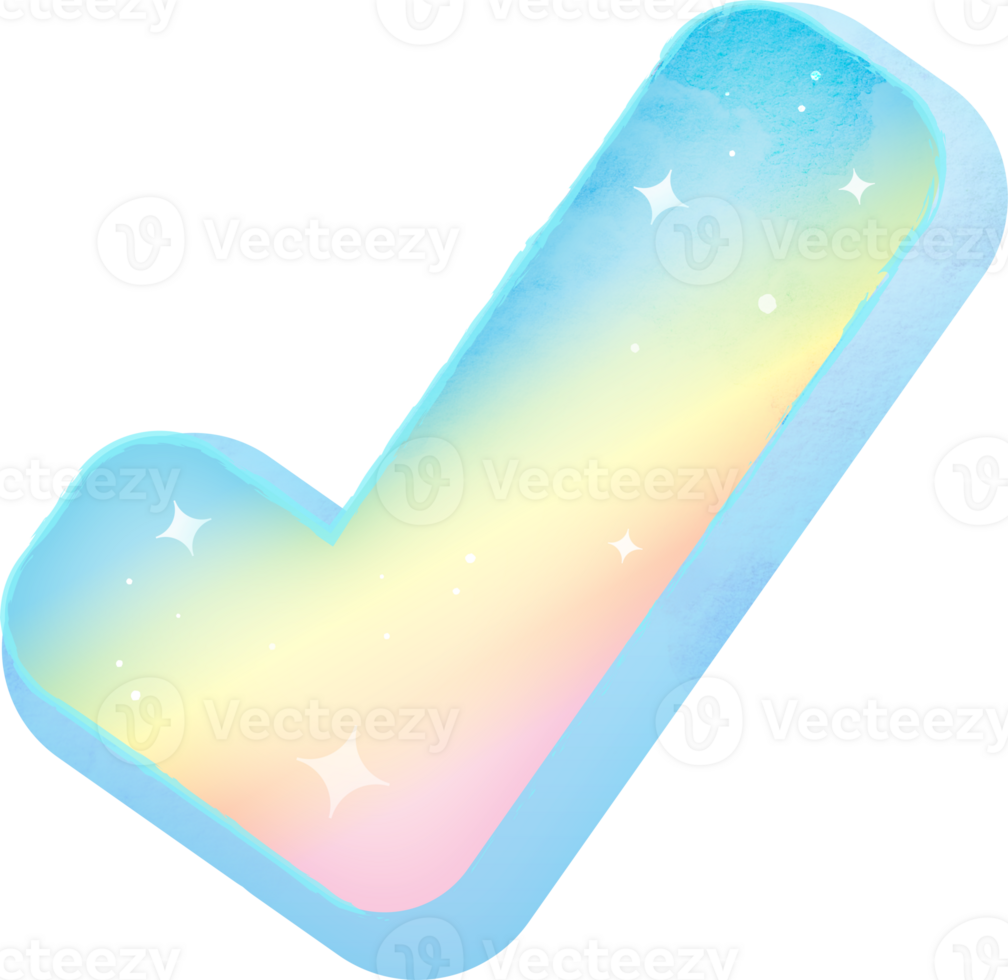 Watercolor Tick Shape Illustration png