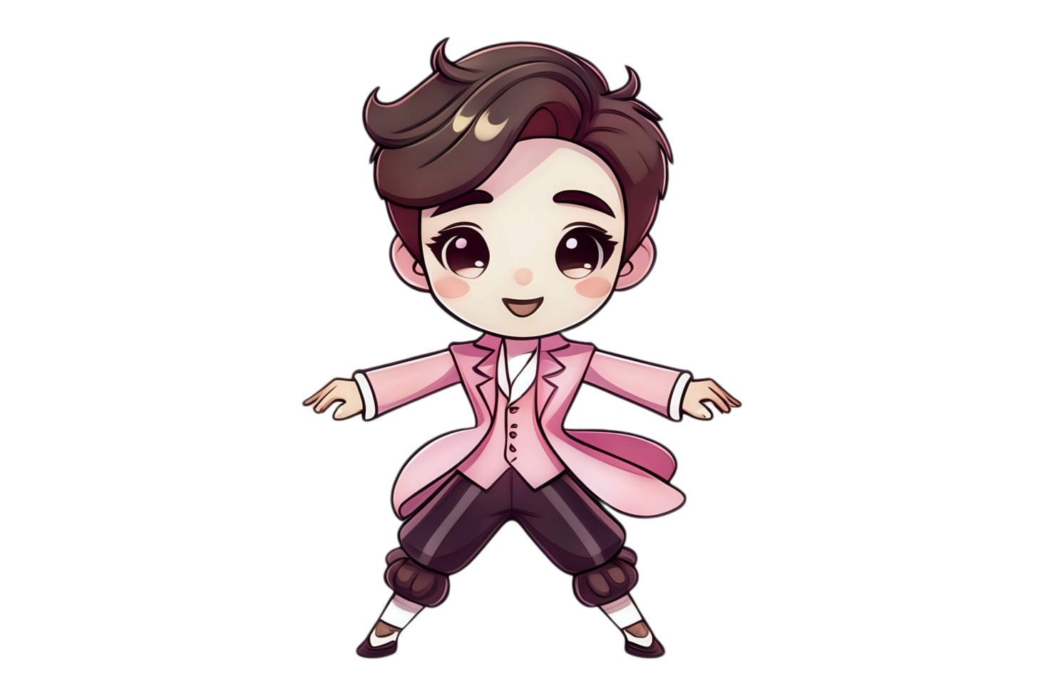 Cartoon cute man dancer party png