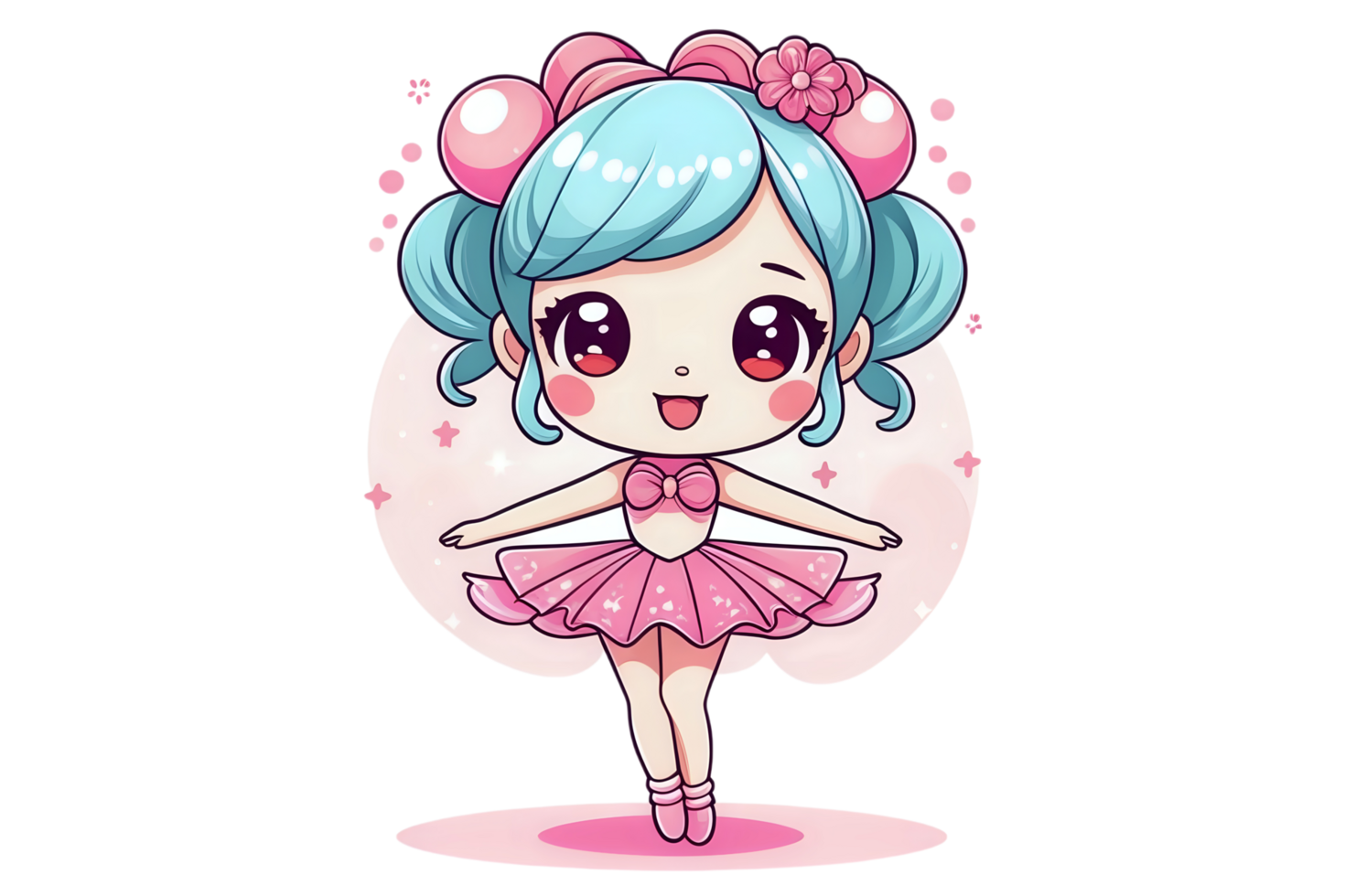 Cartoon cute female dancer party png