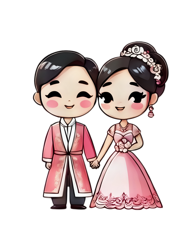 A couple in a wedding dress and suit holding hands png