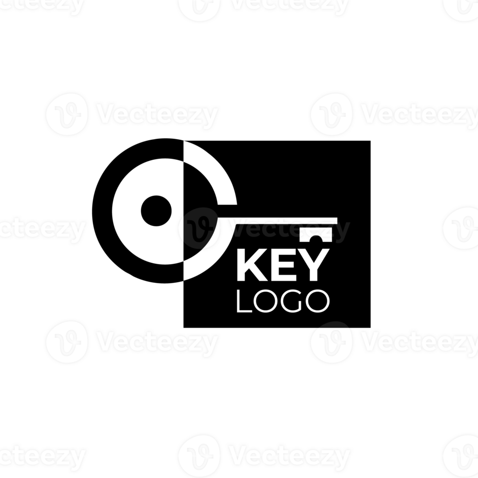 illustration graphic logo designs. pictogram logo key icon in square shape black color png