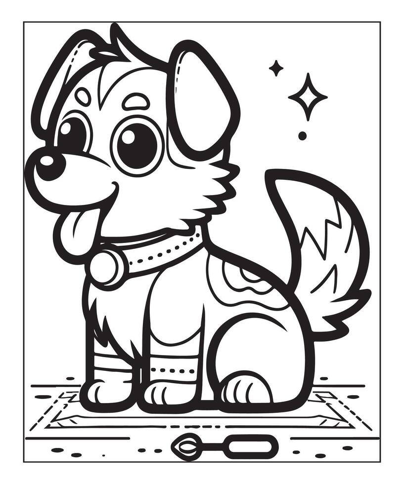Dog Coloring page For Kids vector
