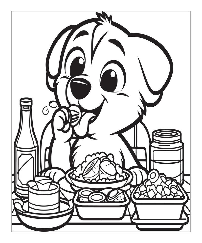 dog coloring page for kids vector