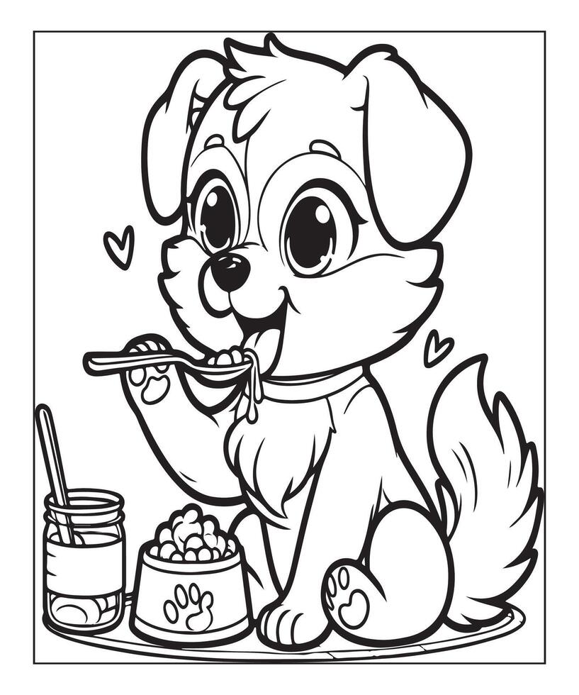 dog coloring page for kids vector