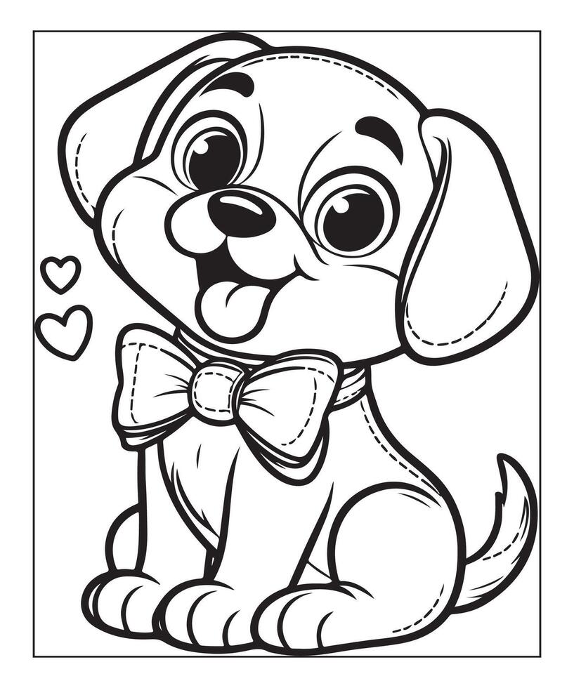 Dog Coloring page For Kids vector
