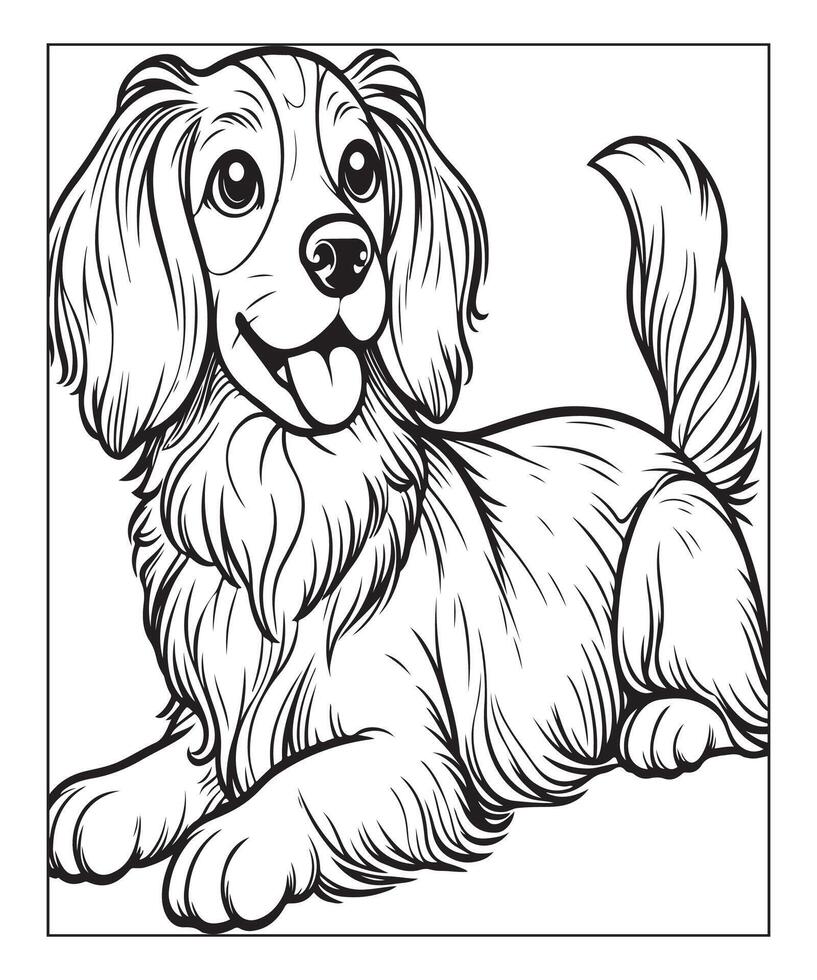 dog coloring page for kids vector