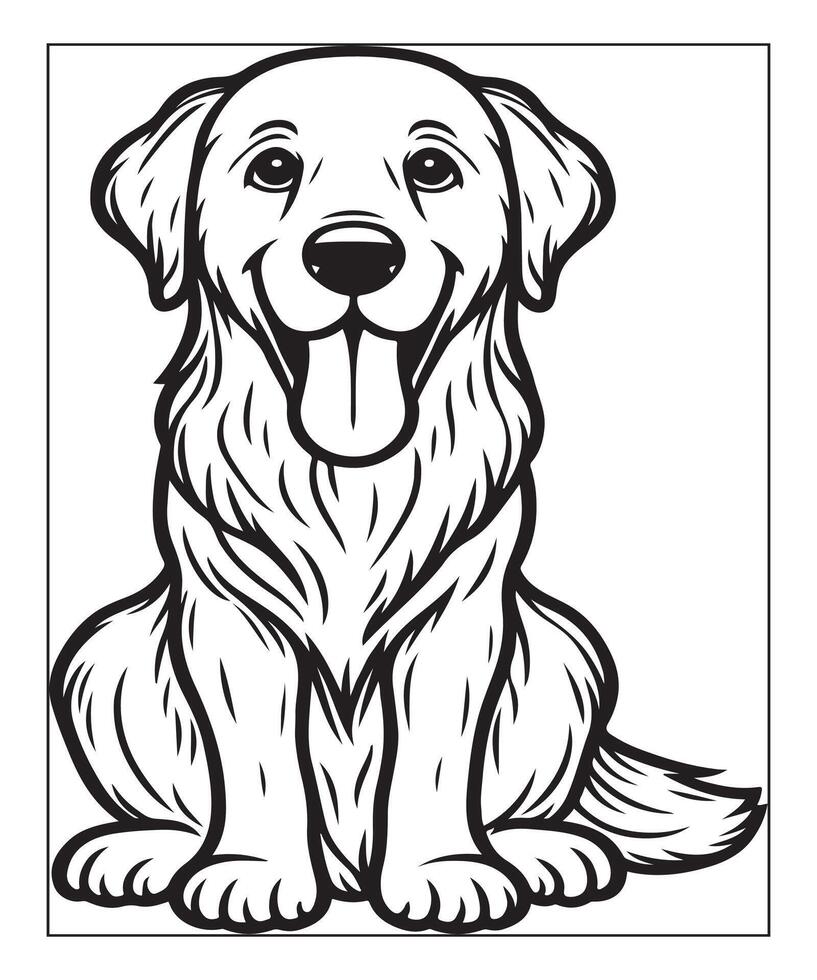 dog coloring page for kids vector