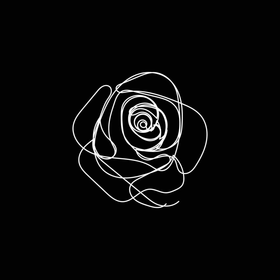 Rosa mínimo diseño mano dibujado uno línea estilo dibujo, Rosa uno línea Arte continuo dibujo, Rosa soltero línea Arte vector