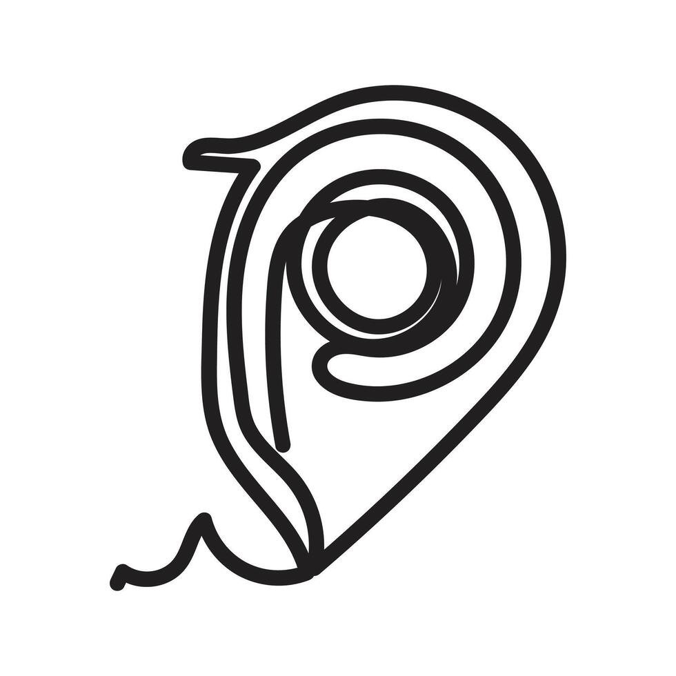 pointer marker location one line art design, logo, icon, template white background vector