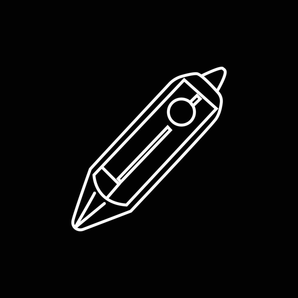 pen marker line art icon logo design template , marker minimal logo design vector
