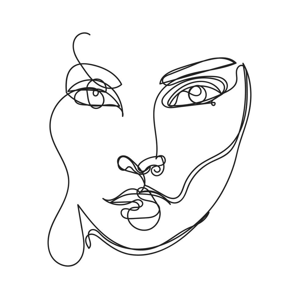 Female minimal design hand drawn one line style drawing, one line art continuous drawing vector