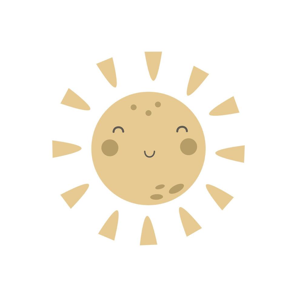 Cute cartoon sun vector