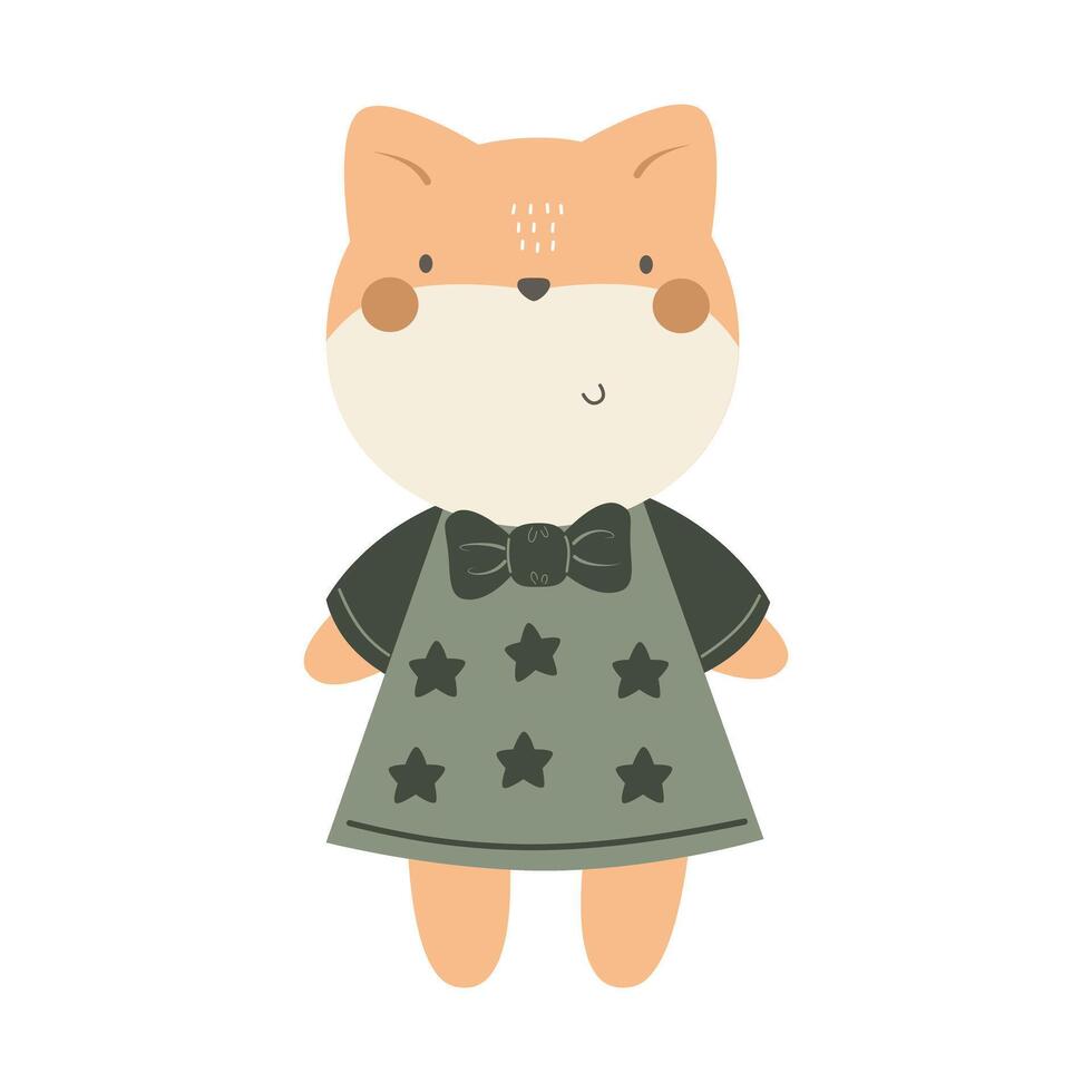 Cute cartoon fox vector