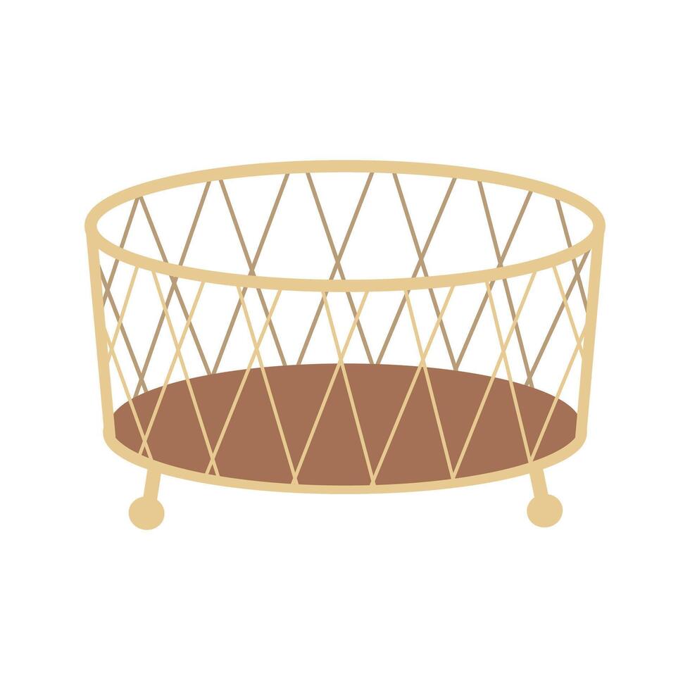 Cartoon cot, decor elements. vector