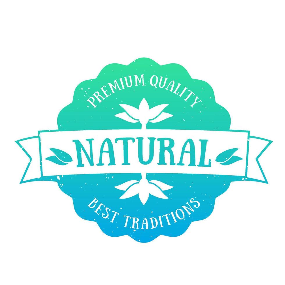 Natural Product emblem, badge over white vector