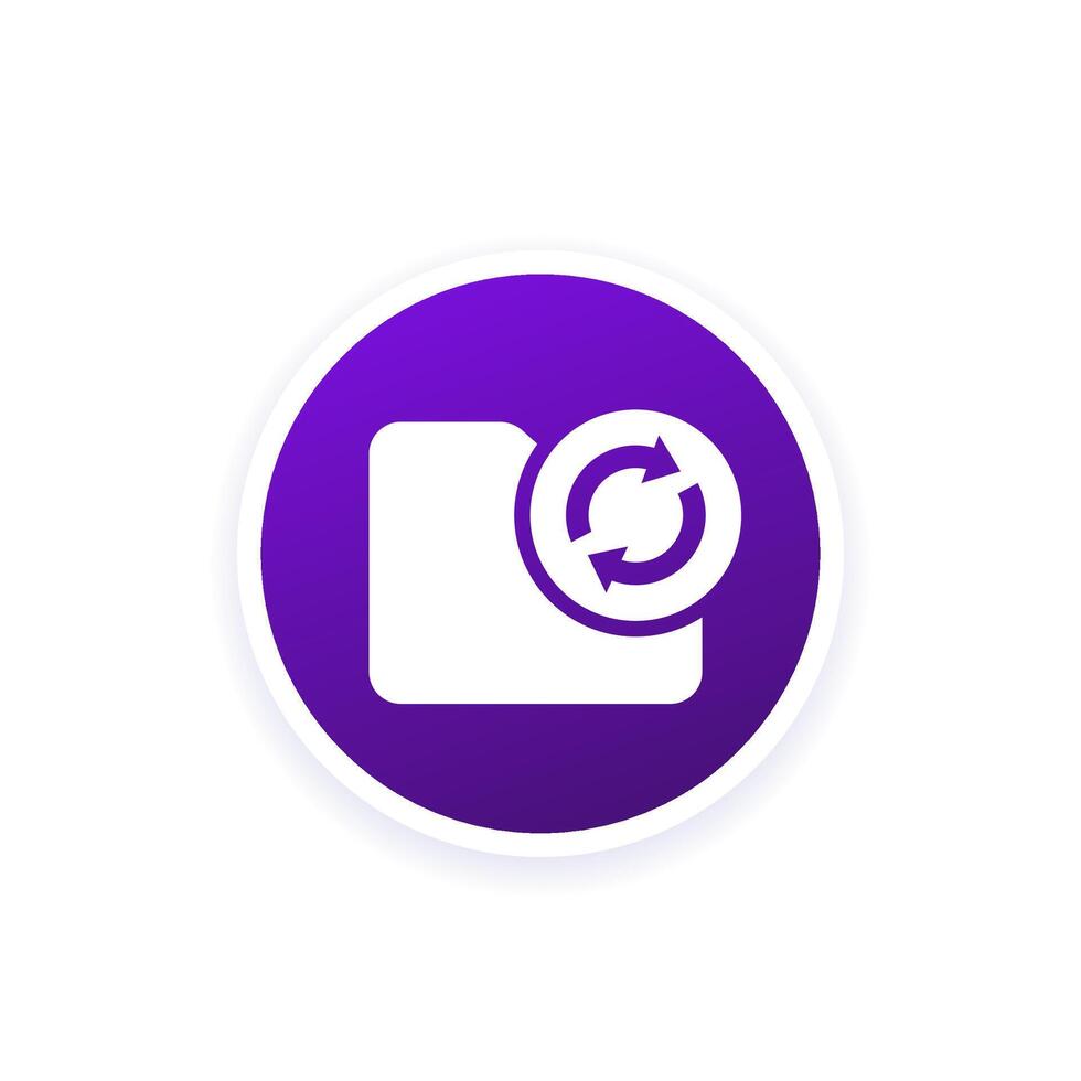 refresh folder, round icon vector