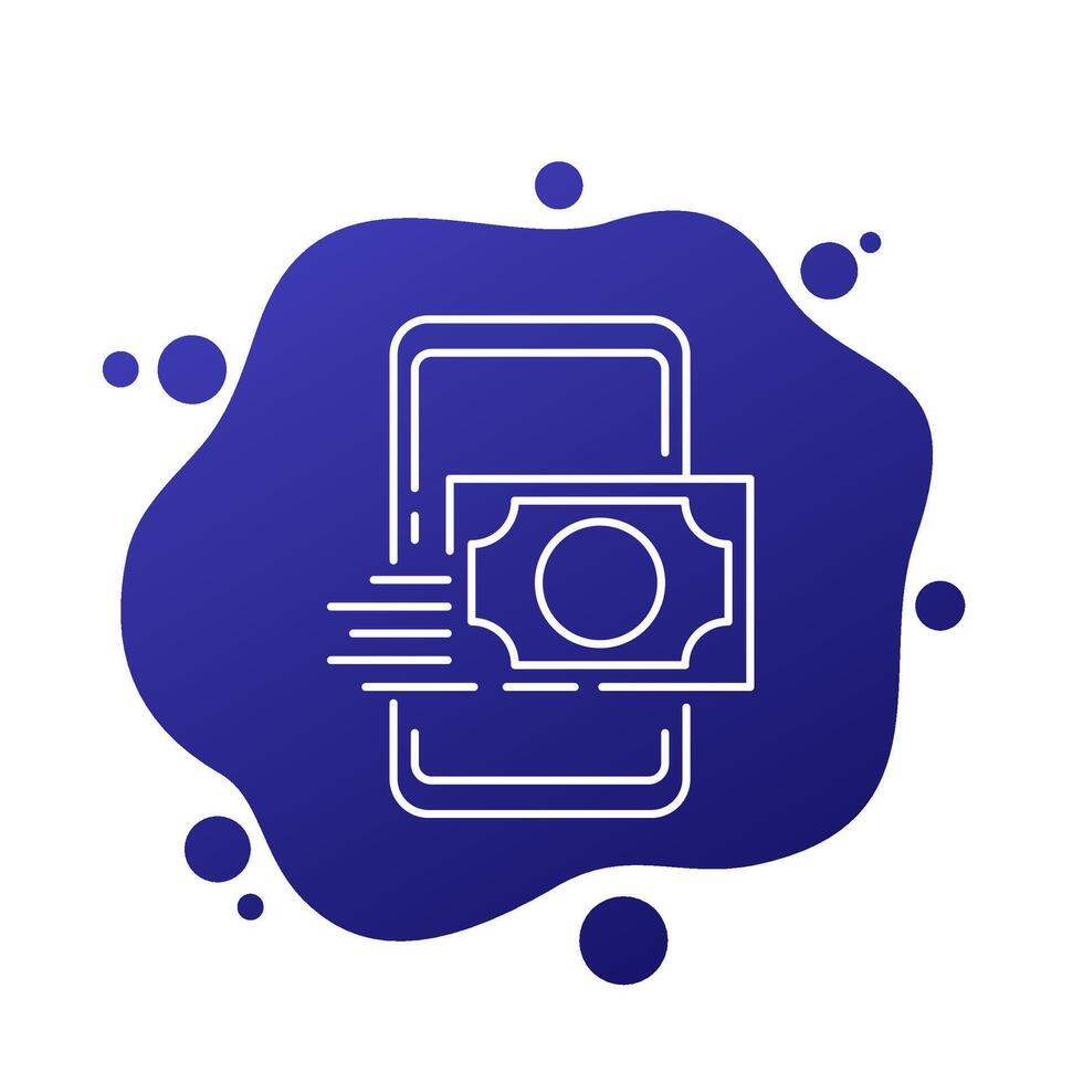 fast money transfer line icon for apps vector