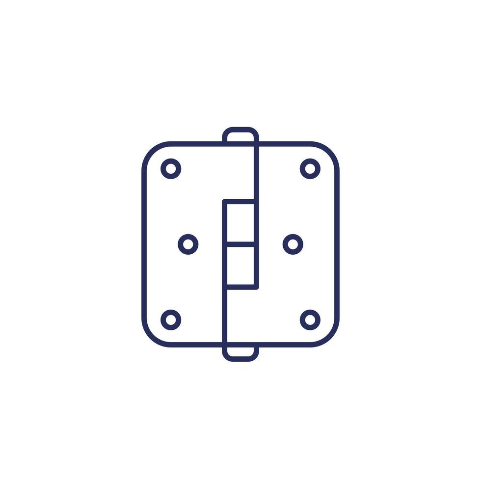 door hinge line icon on white vector
