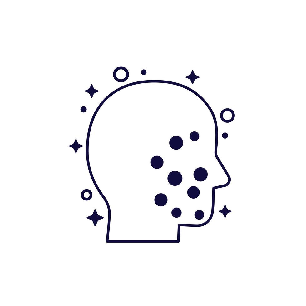 acne, problem skin icon vector