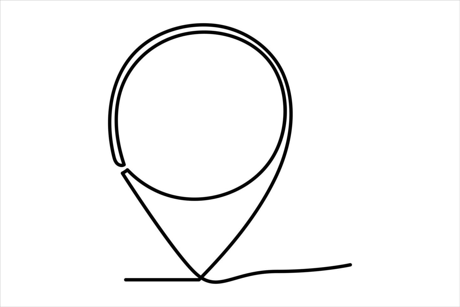 continuous one line google map point route directions and location outline line art illustration vector