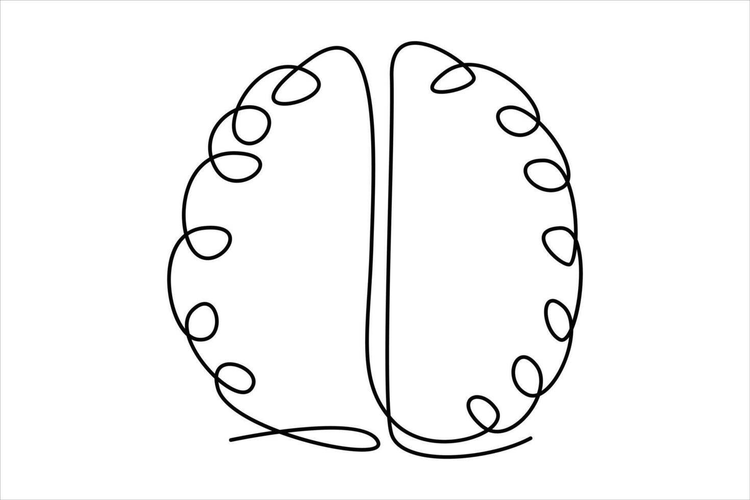 Continuous one line drawing of human brain. Hand drawn minimalism style. brain line art illustration vector