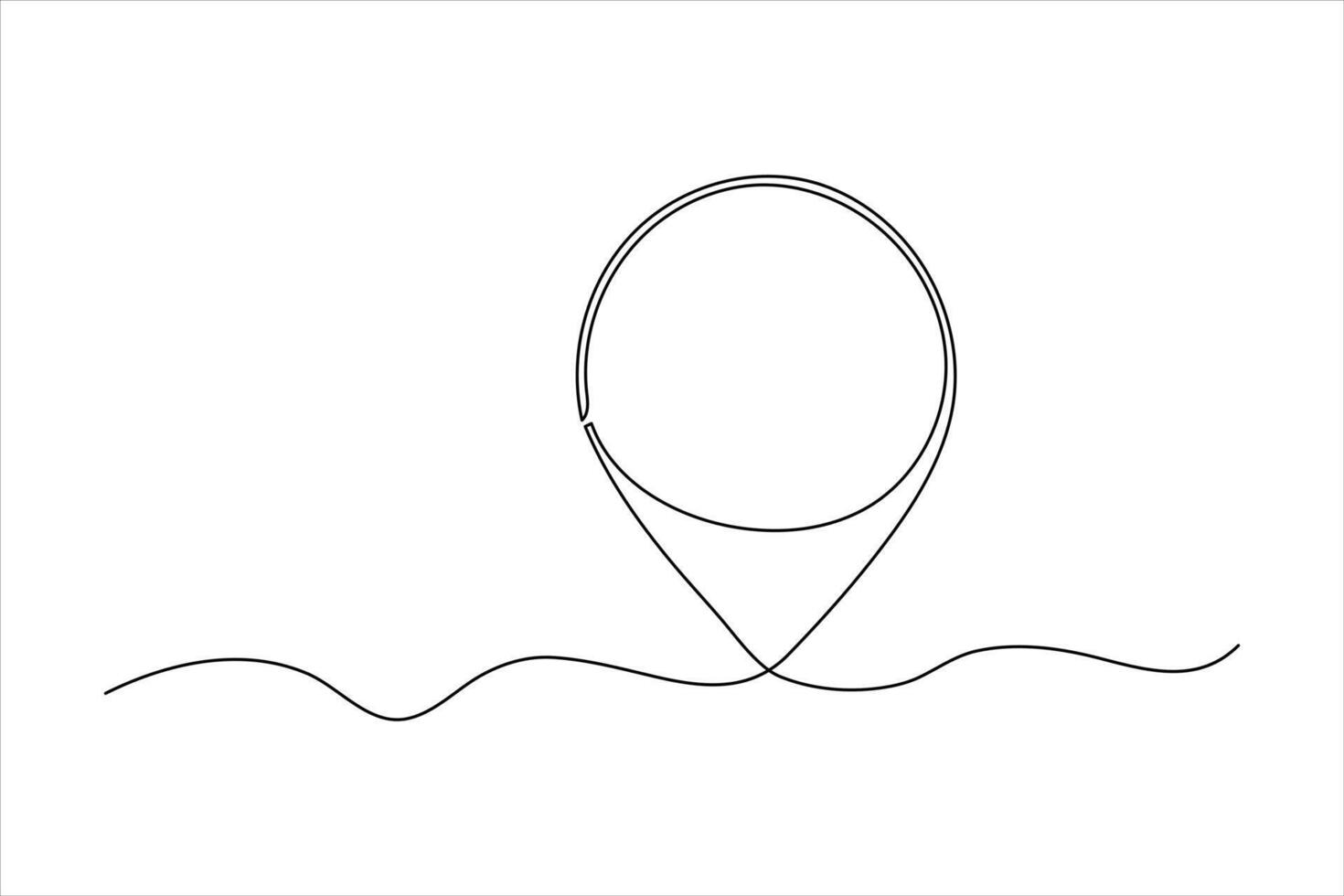continuous one line google map point route directions and location outline line art illustration vector