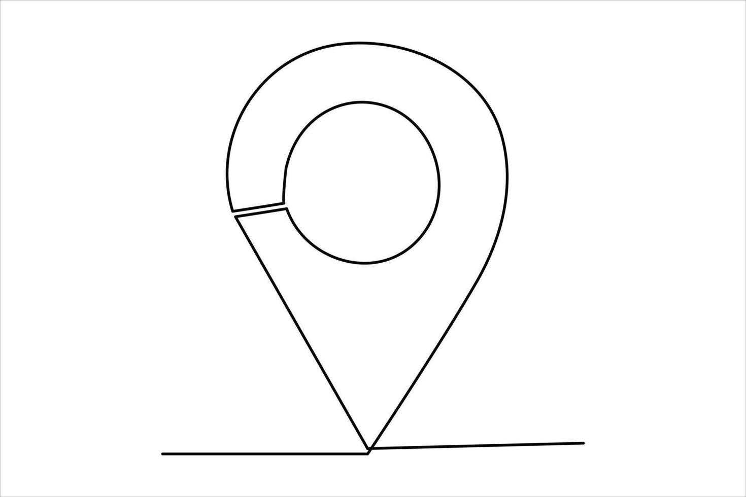 continuous one line google map point route directions and location outline line art illustration vector