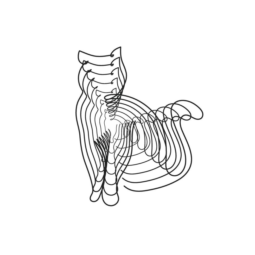 Abstract optical art cat line. illustration vector