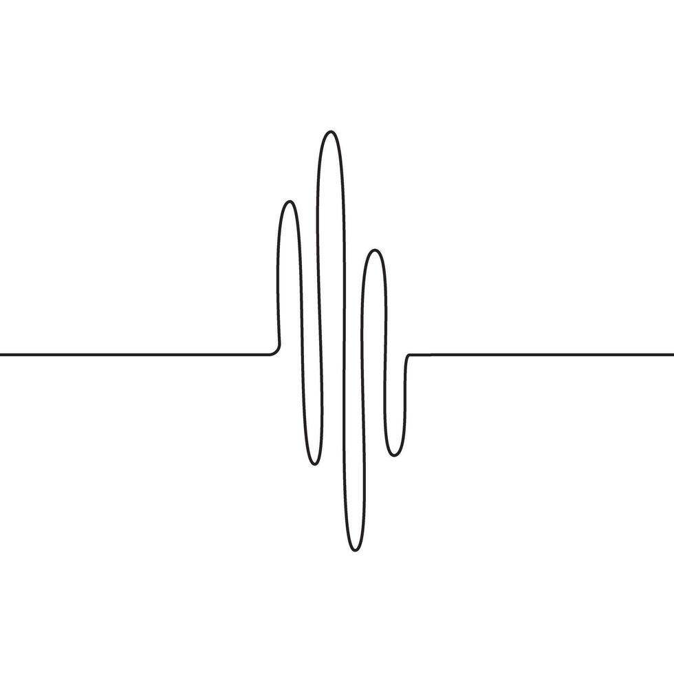 Heart cardiogram continuous one line drawing minimalism design isolated on white. illustration eps 10 vector