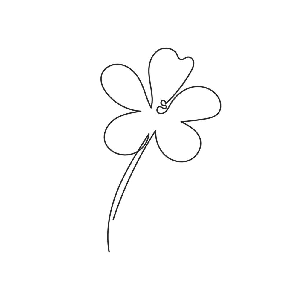 Flower continuous line drawing element isolated on white background for decorative element. illustration of flower form in trendy outline style. vector