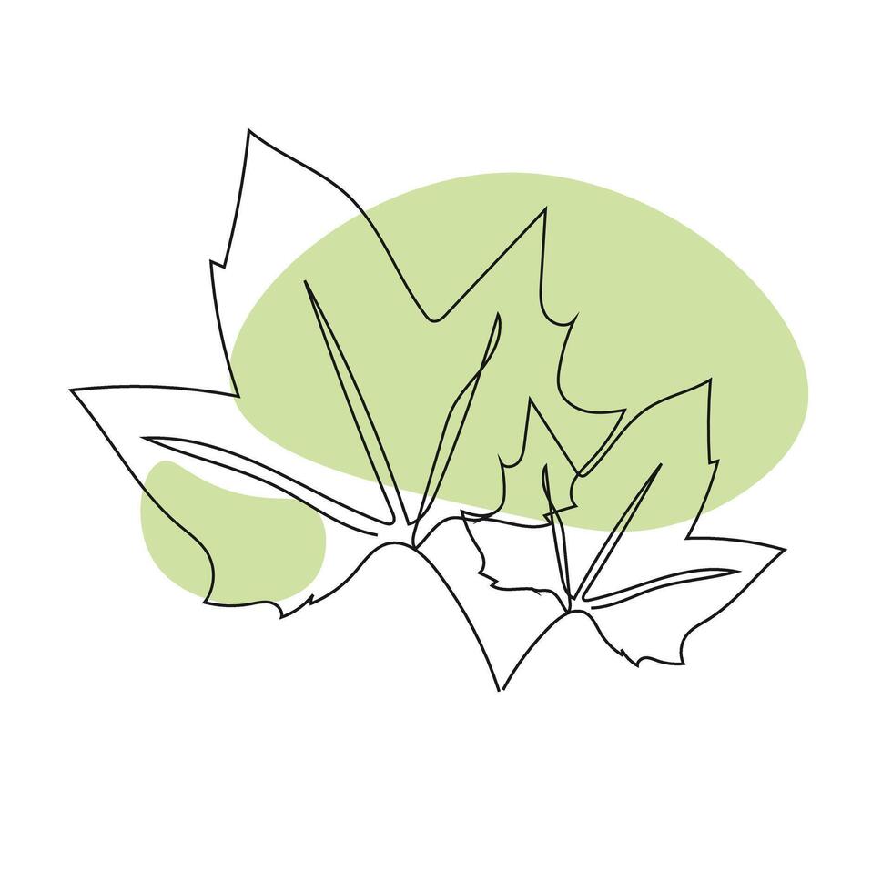 Continuous Line Drawing leaf. Flowers One Line Illustration. Minimalist Prints. EPS 10. vector