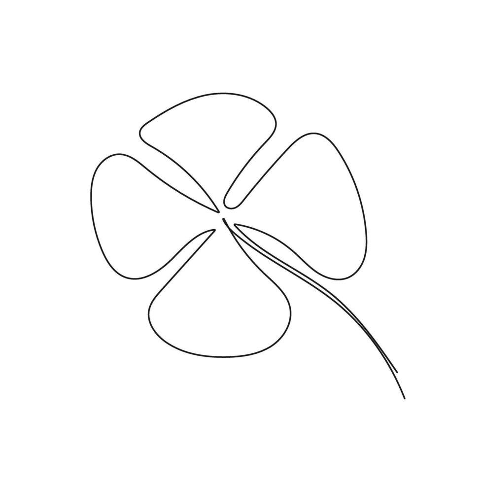 Saint patrick clover leaf, Continuous modern line art illustration vector