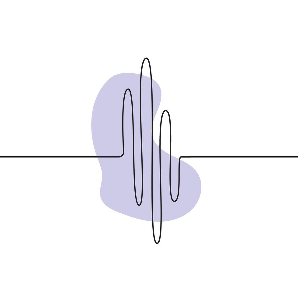heart and rhythm single continuous black line. Healthy, medicine. Sketch, outline drawing. eps 10 vector