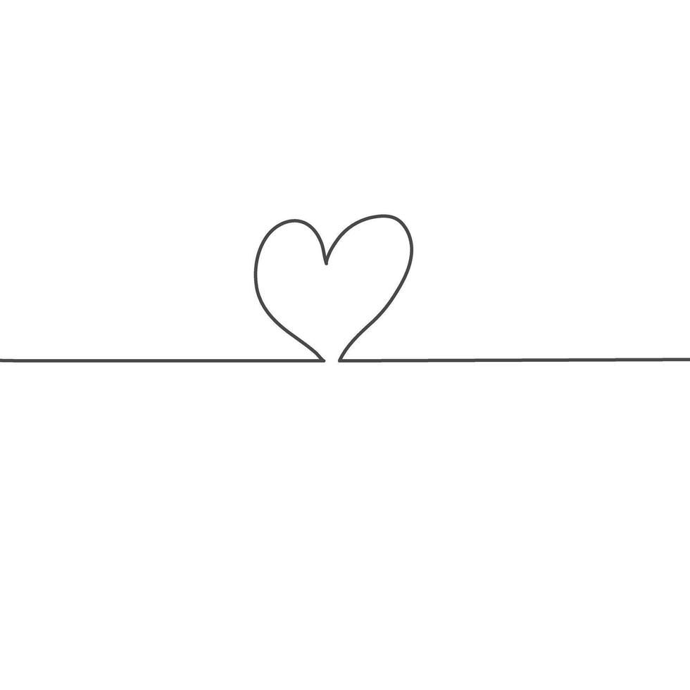 One line drawing heart, Hand drawn minimalist illustration of love vector