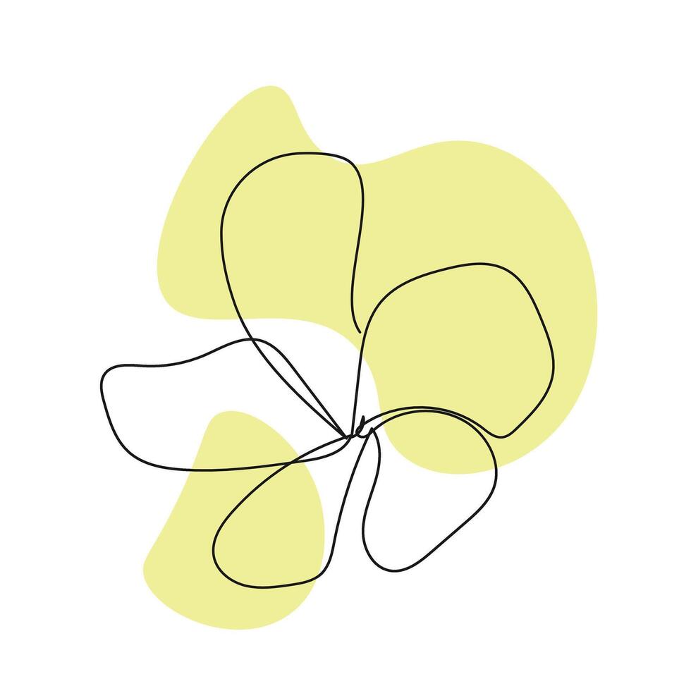 Jasmine flower continuous one line drawing modern style minimalist design. vector